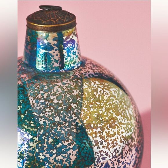 Anthropologie Blue and Purple Kugel Glass Ornament Large 8” - Picture 2 of 6